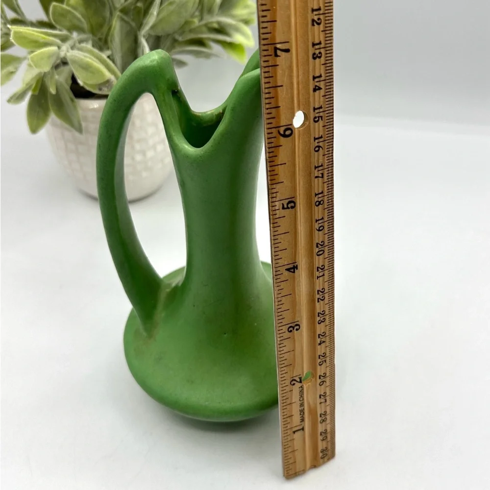Niloak MCM, Rare Pottery Green Matte Bud Vase Pitcher. 1920s-1940s